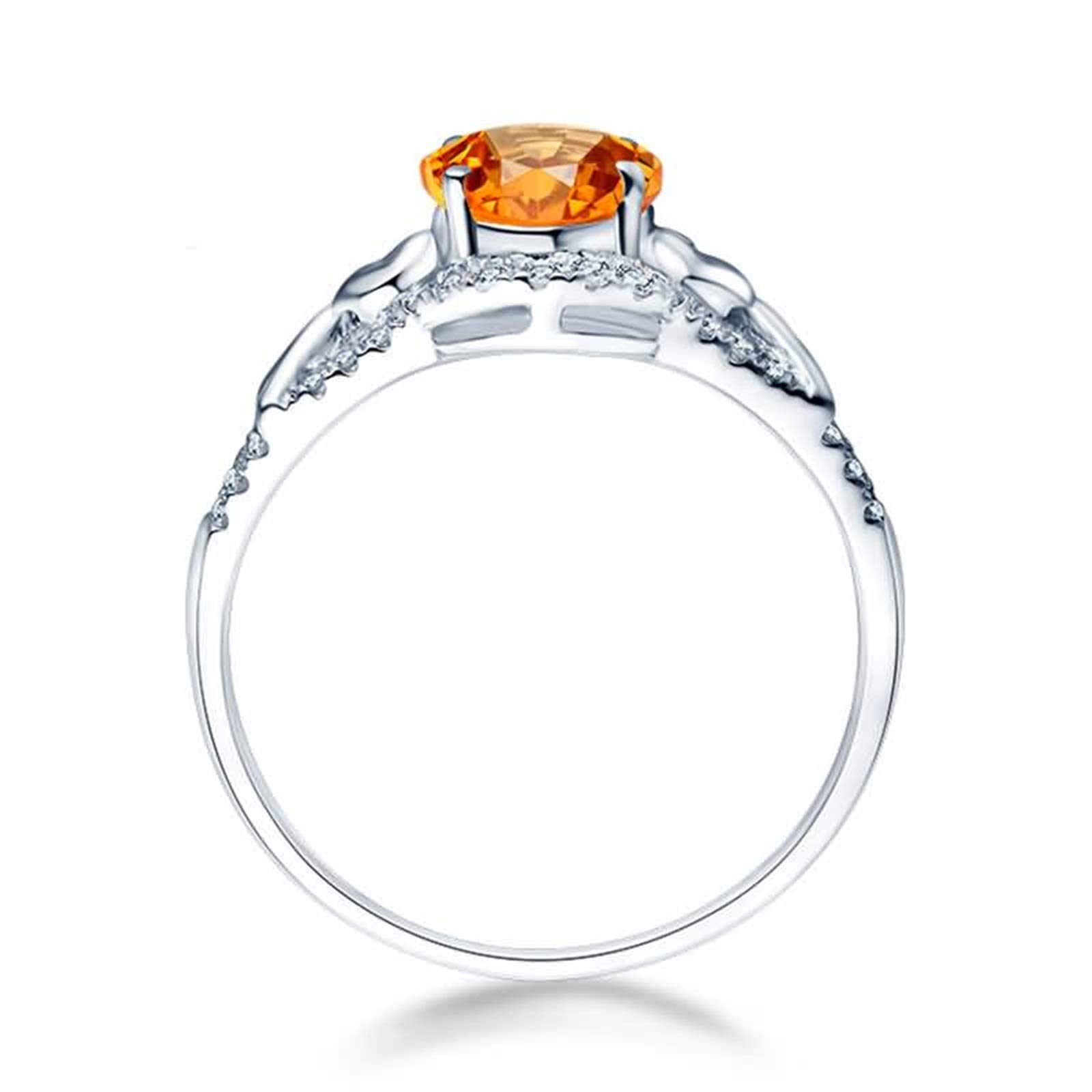 Beydodo Pierścionki 750 złoto kokarda z cytrynem 1,13 ct, pierścionek zaręczynowy z diamentem e białe złoto, 49 cm (15,6 cala), colore: białe złoto, cod. TLLWGZ1704