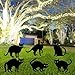 6 Stück Halloween Deko Schwarze Katzen, Halloween Gartendeko, wetterfeste Outdoor Gartendeko mit Ständern & leuchtenden Augen, gruselige Katzensilhouetten für Garten Rasen & Halloween Party Dekoration