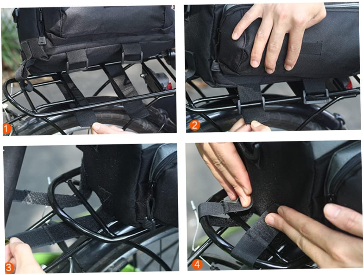 Back Seat Bag for Mountain Bike Convenient Storage for Outdoor Cycling Activities Capacity Reflective Stripes for Boys and Girls and Black