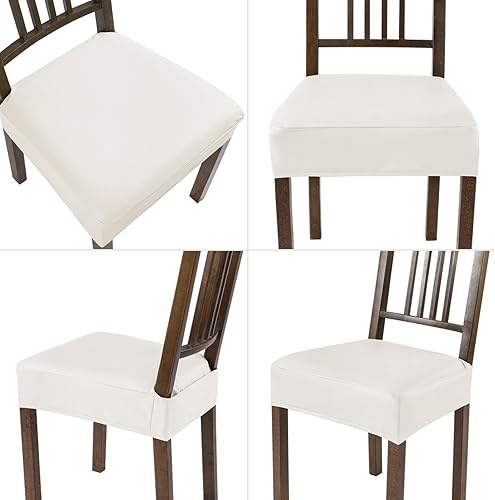 Miniatura 8 de SearchI Juego de 4 fundas de asiento impermeables de poliuretano para sillas de comedor, suaves, extraíbles y lavables, para sillas de comedor,