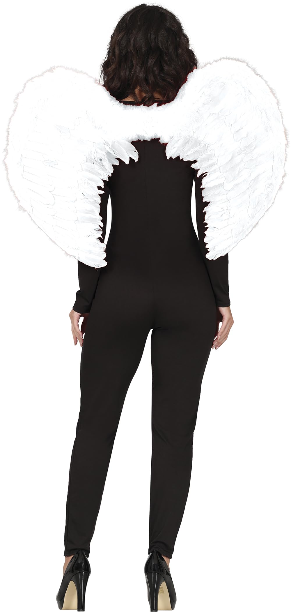 FIESTAS GUIRCA | White Feather Wings (80x55cm) - Angel Costume Accessory for Halloween, Christmas and Costume Parties - Unisex Adult - White