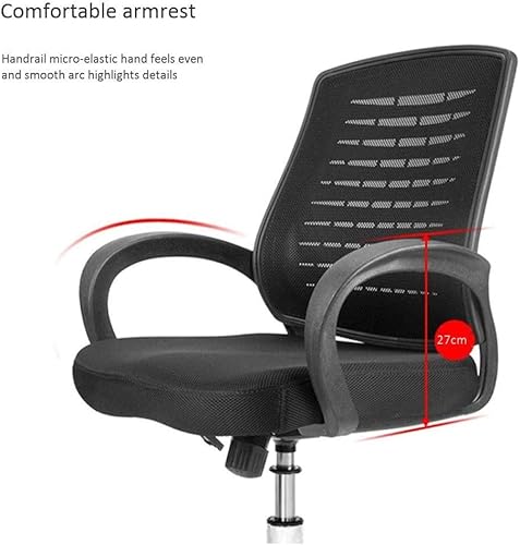 Miniatura 4 de Silla ergonómica giratoria de malla negra para computadora, brazos abatibles, con soporte lumbar, altura ajustable