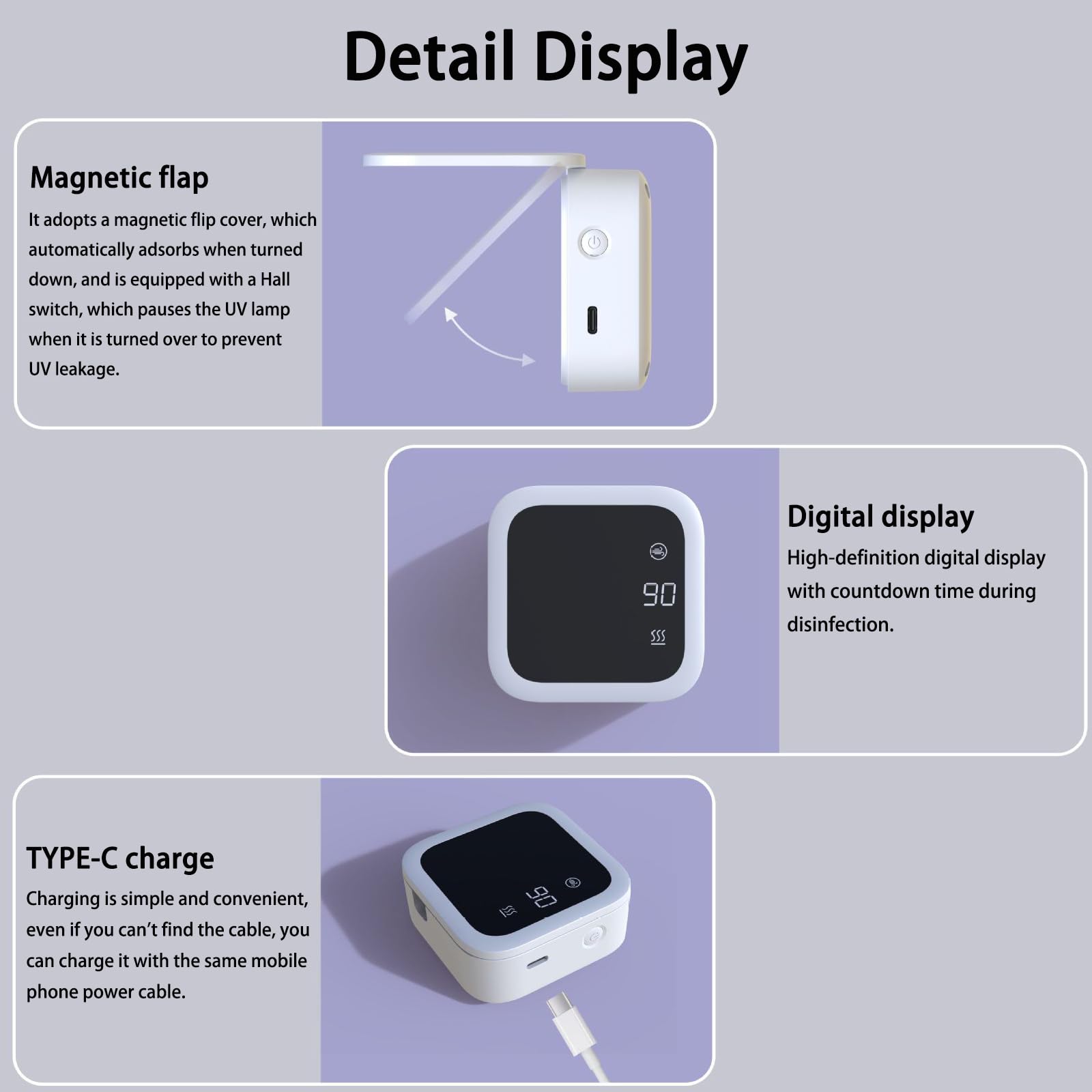 Portacepillos de dientes con desinfección UV y secado, esterilizador eléctrico de cepillos de dientes, desinfectante, sensor automático, soporte para cepillos con pantalla LED inteligente para uso dom
