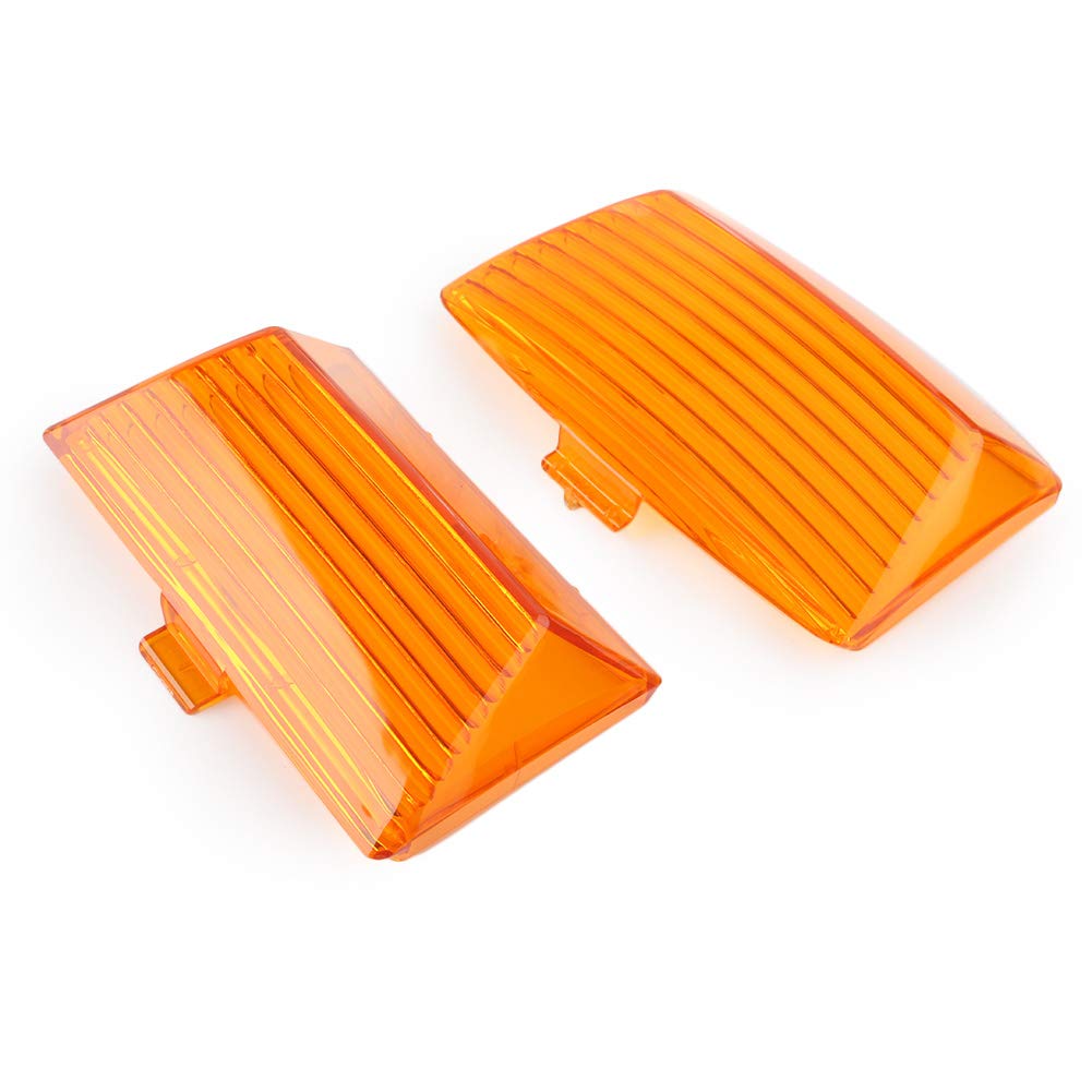 Cninba13 Pair Mudguard Tip Light Lenses Cover Mud Guards Lights For Harley Touring Ultra Classic, Replaces No. 59180-80, 68046-79, 59672-99, Yellow