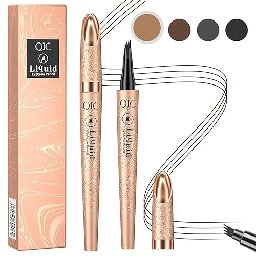 Lápiz de cejas, lápiz de cejas impermeable líquido, pluma de cejas de maquillaje de ojos de larga duración, impermeable, micro pluma de cejas de 4