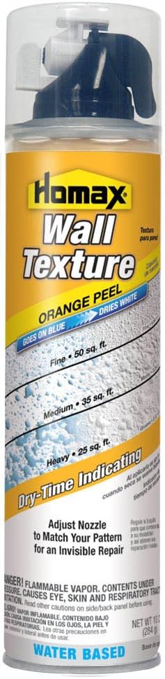 Homax 41072042963 Aerosol Wall Texture Orange Peel Water Base, 10 oz, White