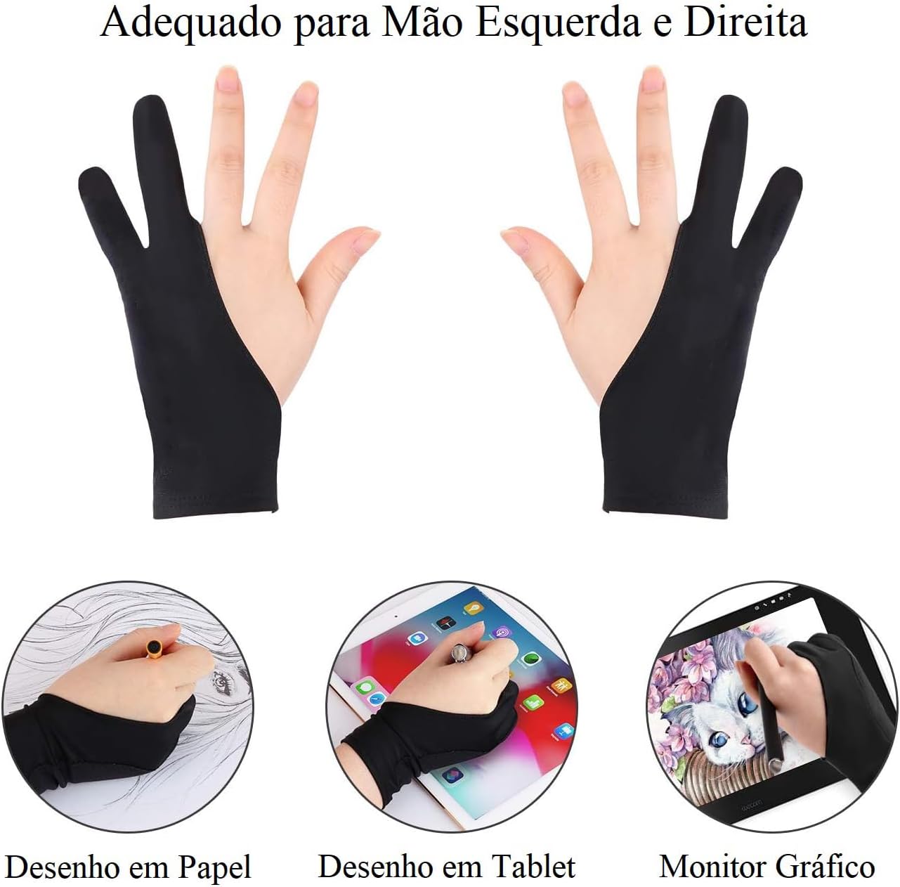 Luva de Desenho para Mesa Digitalizadora, Luva Desenho Digital Ideal para iPad e Tablet