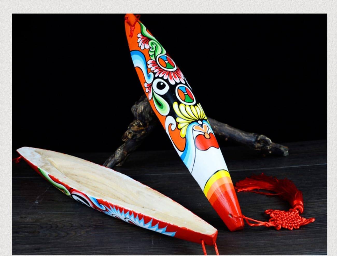 Hand Carved Traditional Wooden Mask,Chinese Opera Masks，Wood Hanging Asian Mask,Hand Carved Painted Wooden Mask