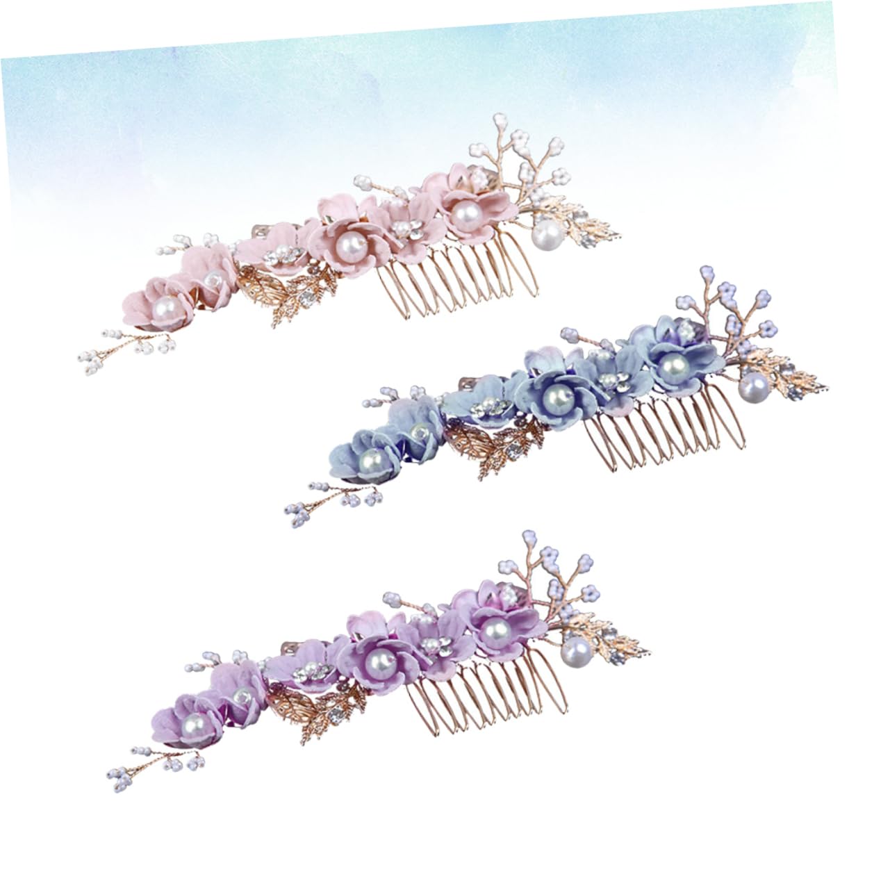 6 Piezas peine de novia peineta floral novia pinzas para el cabello para mujer pinzas para el cabello de vintage de flores para de aleación tocado de