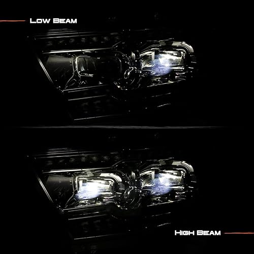 Miniatura 7 de AKKON - Compatible con Dodge RAM 1500 modelo halógeno 2019-2024 con proyector dual actualizado + faros de barra de luz secuencial LED completo-