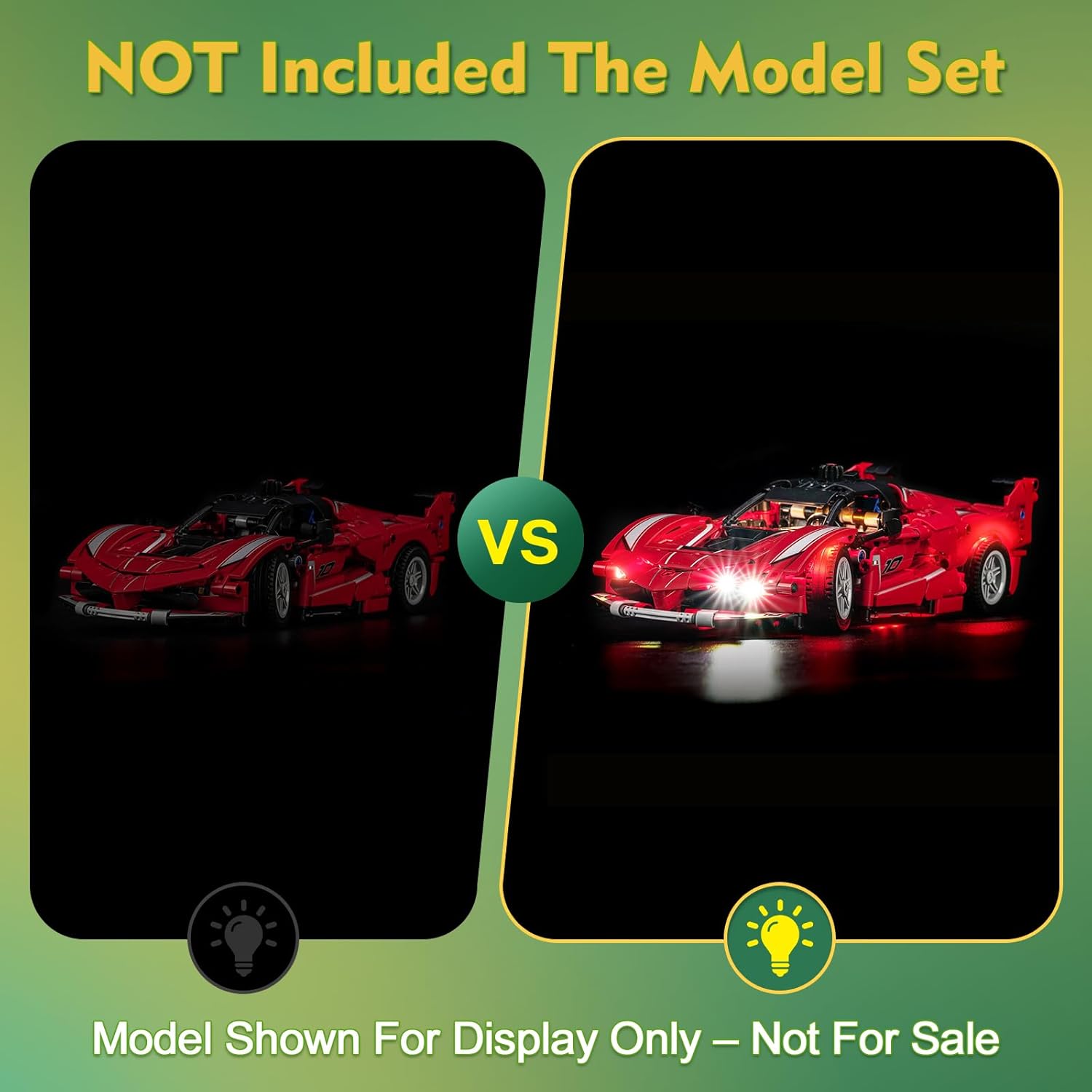 Light kit Compatible with Lego 42212 Ferrari FXX K - No Model Only Light, LED Lighting Accessories Compatible with Lego Technic 42212 (RC Version)