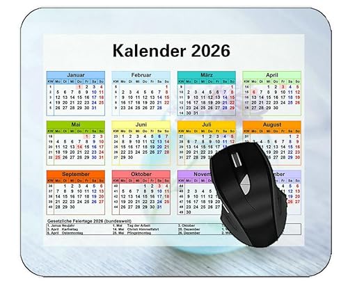 YENDOSTEEN 2026 Kalender Mauspad,Lichtlinie Mehrfarbig Mauspads für Computer,Laptop,PC,Büro & Zuhause