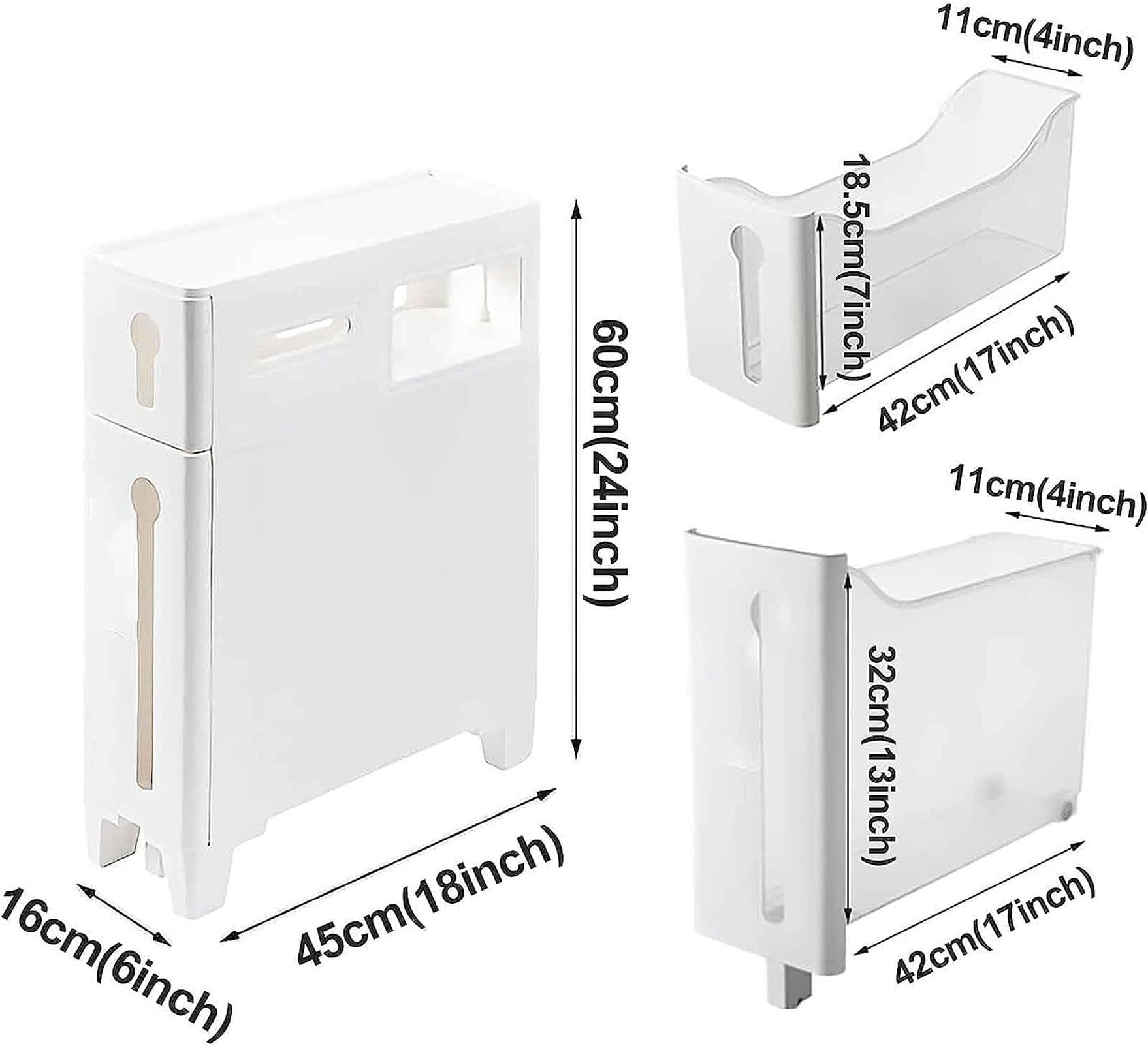 Gabinete de piso para baño con cajones de almacenamiento apilables Gabinete de piso para baño con 2/3/4 cajones Organización del hogar Contenedor de almacenamiento Torre
