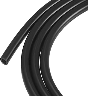 sourcing map Manguera de tubo de silicona de 2 mm de diámetro interior, 4 mm de diámetro exterior, 8 pies, color negro de alta temperatura para manguera de agua y tubo de aire