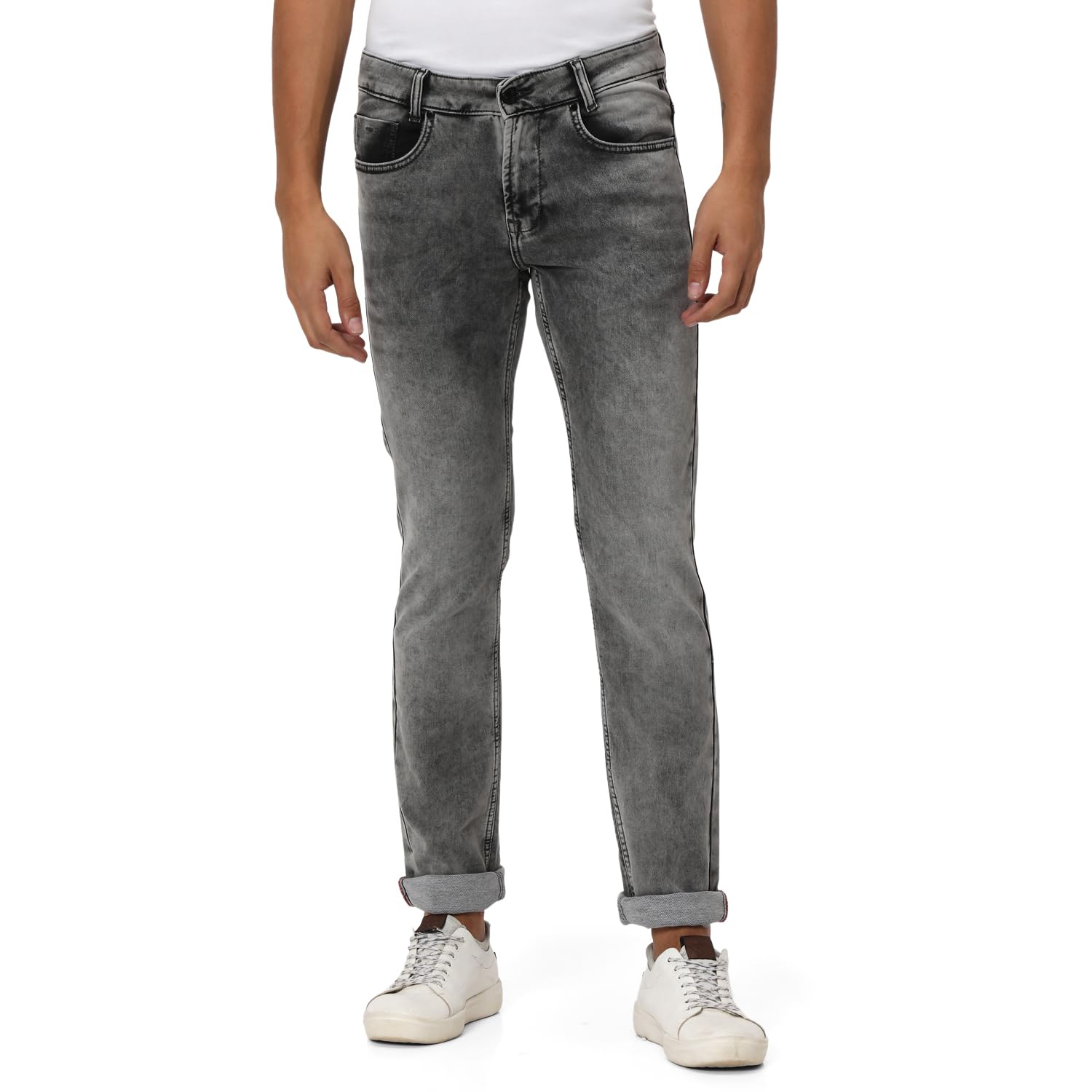 MUFTI Men’s Grey Super Slim Fit Stretch Jeans