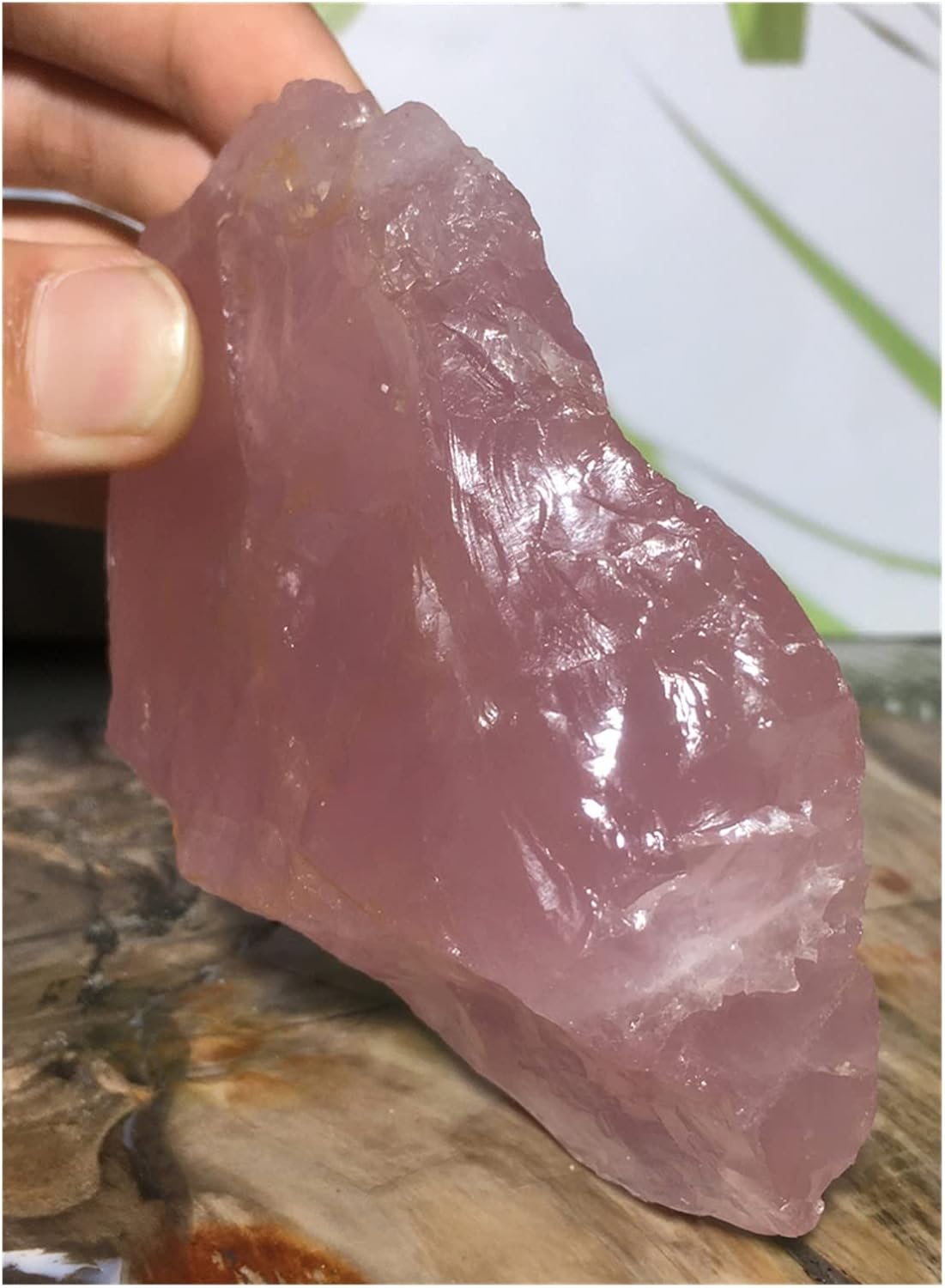 FIDEMM Natural Crystal Rough Natural Raw Rose Quartz Crystal Mineral Freeform Specimen Pink Gemstone Rough Sample Chakra Energy Ornament for Home Decoration