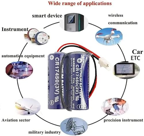 <3 Pack>CR17450-2WK27 3V 2600mAh Battery Pack for Mazak 2CR17450-2WK27 D80UB016170 2CR17450 Battery