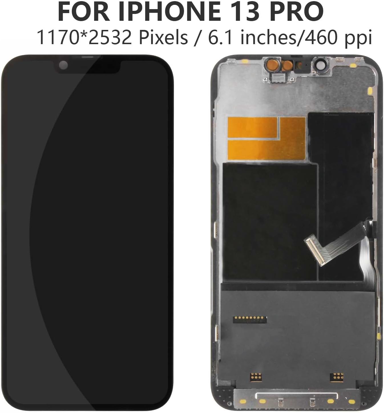 TFT for iPhone 13 Pro LCD Screen Replacement,6.1 inch for iPhone 13 Pro A2638, A2483, A2636, A2639, A2640 3D Touch LCD Display Digitizer Screen Full Assembly with Tempered Glass