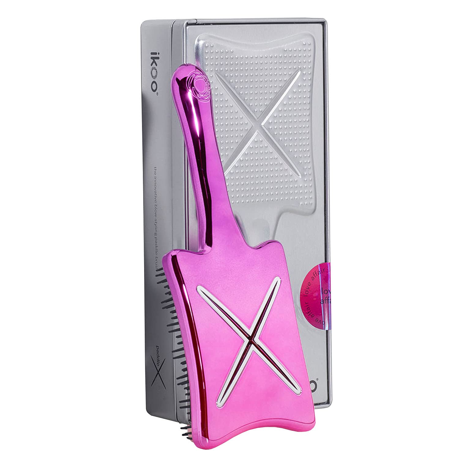 ikoo Paddle X Hair Brush for Women, Large, Scalp Massaging Bristles for Detangling Wet or Dry Hair, X-Vent Releases Excess Hot Air for Easy Blow Drying, Cruelty-Free - Acrylic, Love Affair : Beauty & Personal Care