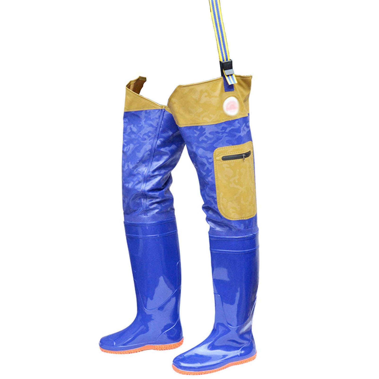 Vadeador Vadeador de Pesca Impermeable para Hombres y Mujeres, vadeador de Cadera de 80 Cm de Alto con Suela con Tacos para Pesca en Estanque y Barro(44 EU)