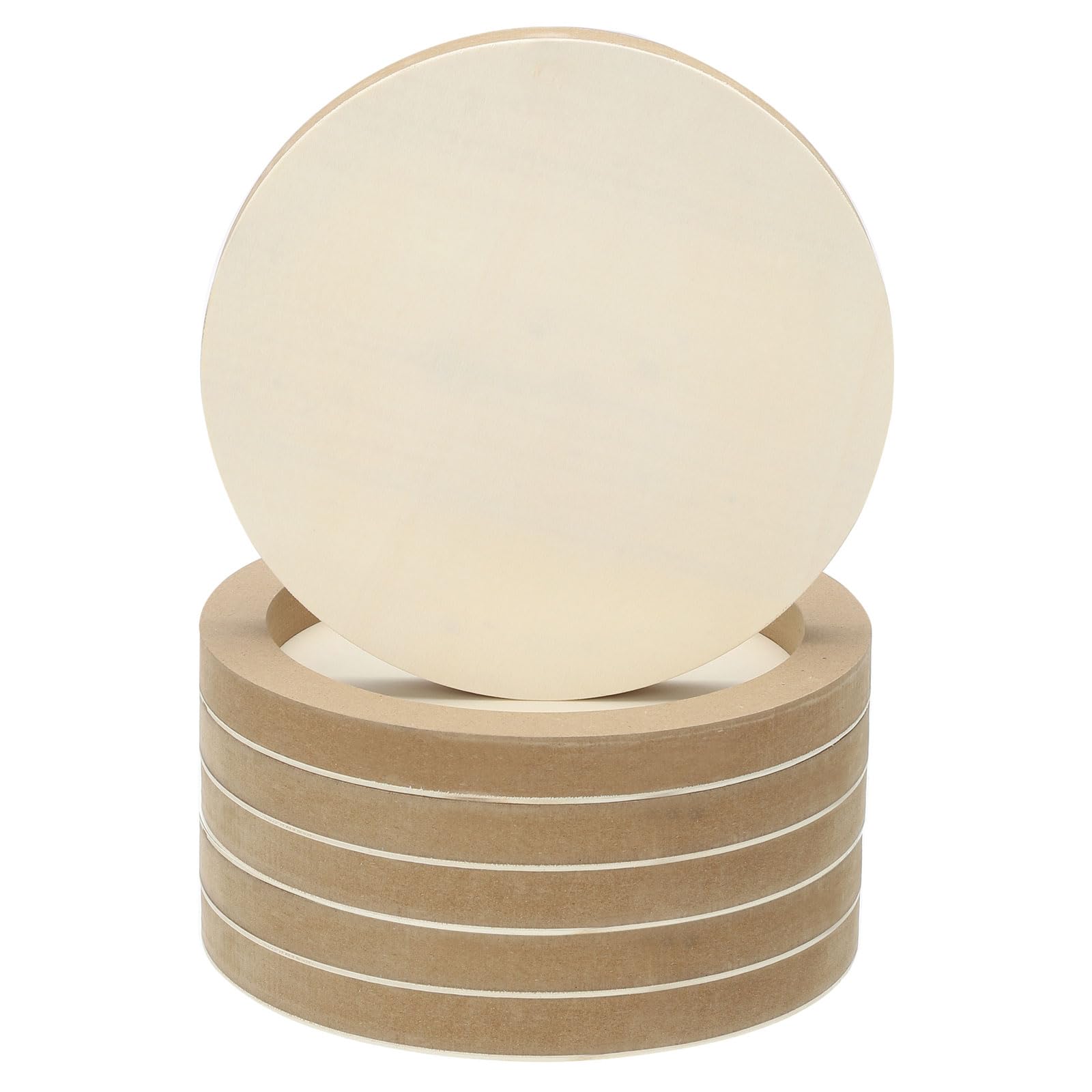 PATIKIL Paneles De Lienzo De Madera Redondos De 8", 6 Piezas Tablas De Madera Sin Acabar En Forma De Disco Circular Para Proyectos De Manualidades, Pintura Artística, Tallado, Grabado, DIY