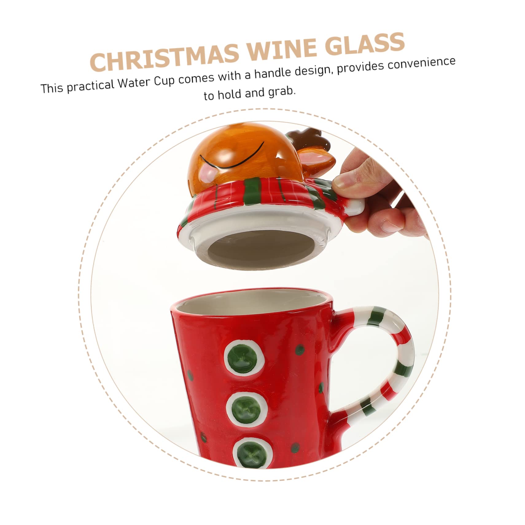 Alipis 3 Pièces Tasse en céramique de Noël tasse de chocolat chaud d'eau de fête s à café mug mignon mug cafe s de noël nouveauté d'eau à café multifonction