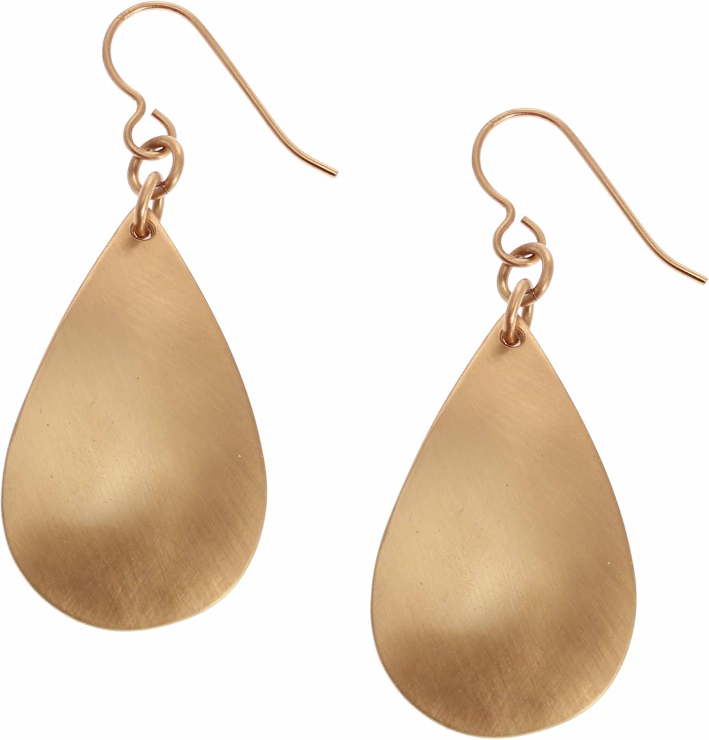 John S Brana Brushed Bronze Teardrop Earrings, Elegant Teardrop Dangle, Artisan Handmade Jewelry
