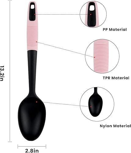 Miniatura 2 de Espátula de cuchara, silicona resistente al calor y nailon, cucharas sólidas para agitar, cuchara para untar, herramientas de mezcla para hornear,