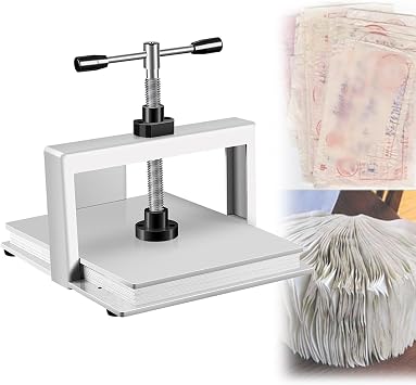 Bookbinding Press Machine - A4/A3 Flat Paper Press Machine,Manual Book Flattening Nipping Machine,Heavy Duty Bookbinder Steel Double Balance Rod Paper Press Machine,A3