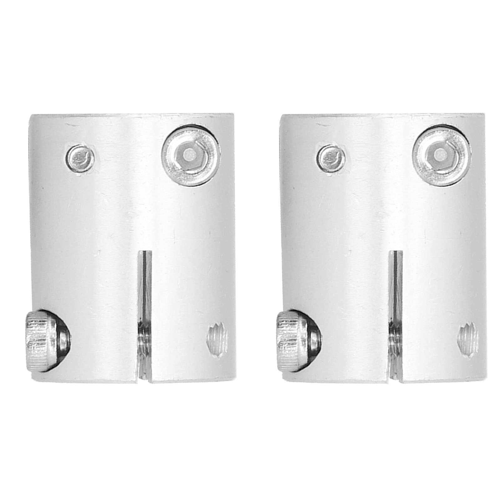 2Pcs Shaft Couplers, 6mm to 6mm Bore Couplings Metal Parts Aluminum Alloy High Load 6007-1006-1006