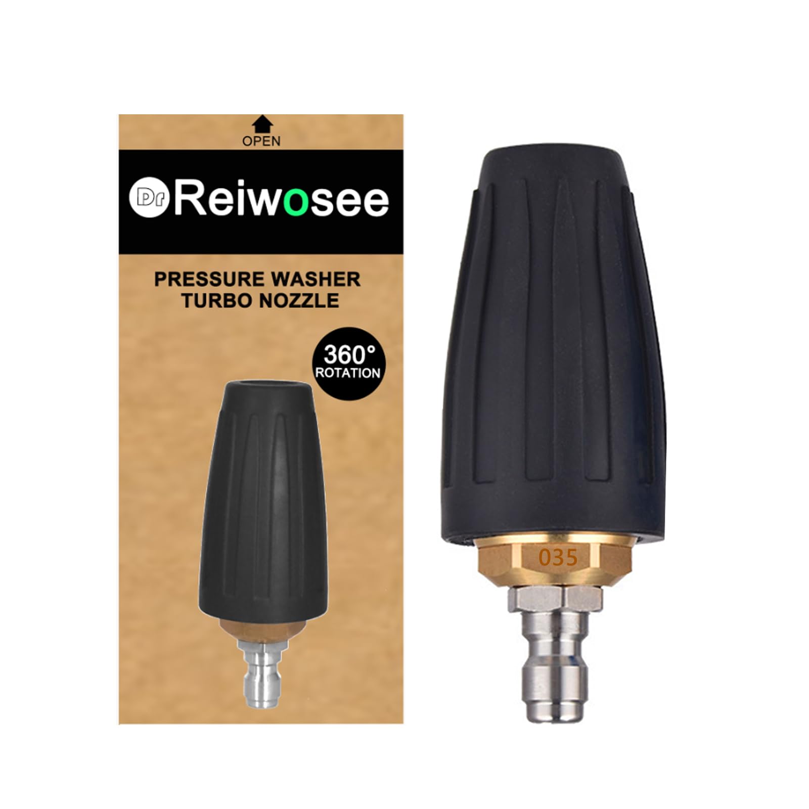 La Boquilla De La Turbina Giratoria Máquinas De Limpieza a Alta Presión De Agua, Boquilla Turbo Giratoria De Alta Presión De 4000psi, Uso Para Hidrolimpiadora De Alta Presion, Calibre 1.156 Mm (Negro)