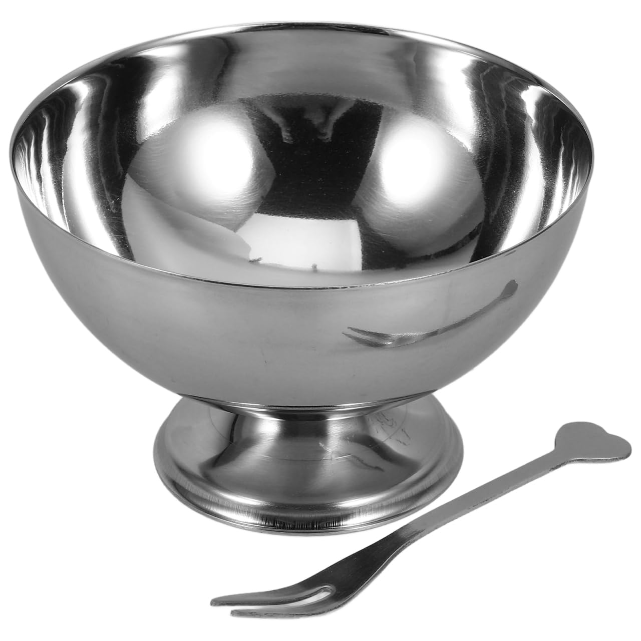 DEARMAMY Stainless Steel Ice Bowl 4.21 Inch Metal Dessert Salad Cup for Serving Ice Cream Snacks Candy at Home Restaurant Party