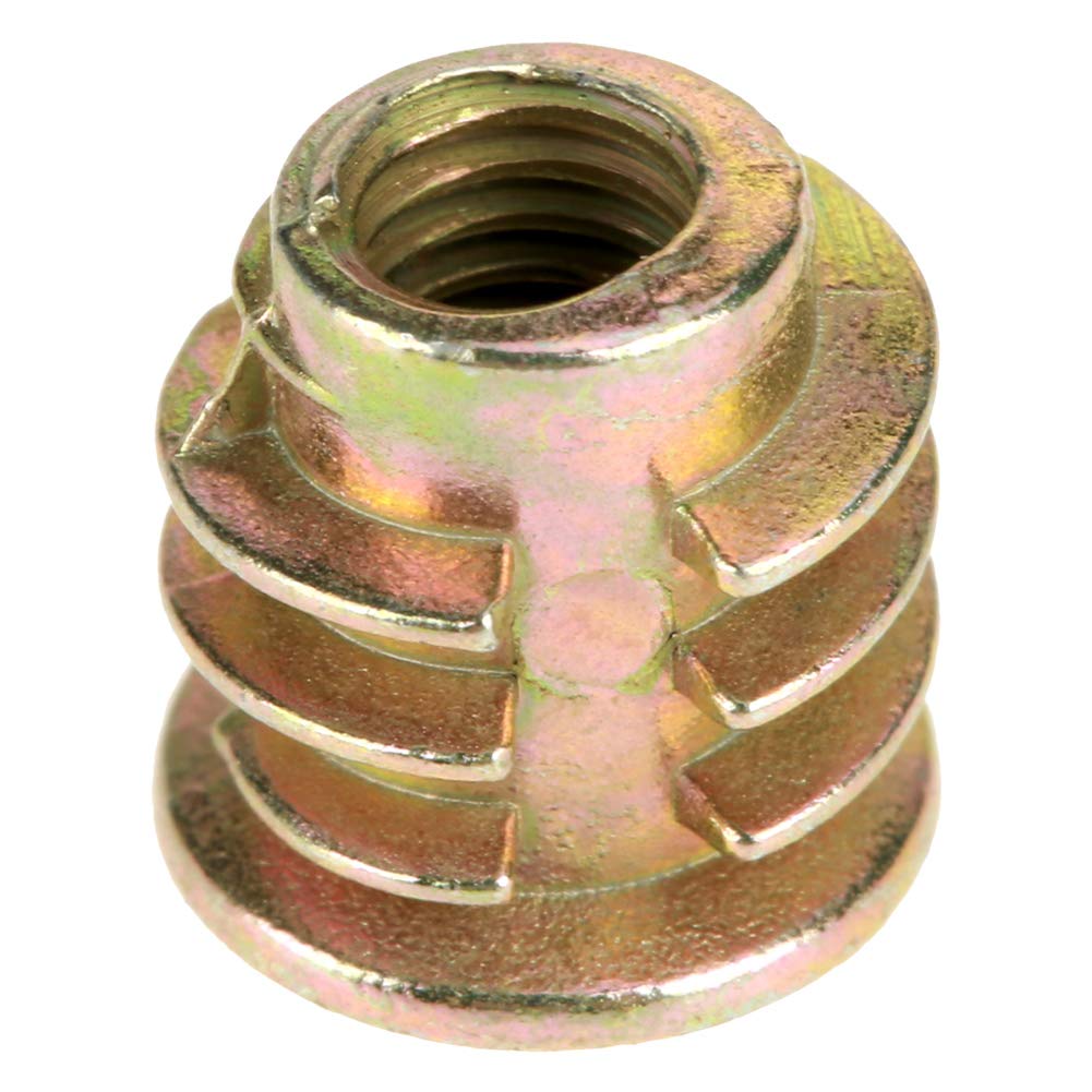 Boccole Filettate per Legno M4, 50PCS M4x8mm In lega di zinco con flangia esagonale Dado a vite Attacco esagonale Assortimento di dadi con inserto filettato per mobili in legno