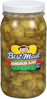 Best Maid Hamburger Slices Pickles 80oz Jar - Crunchy Tangy Dill Pickles for Burgers, Sandwiches & Snacks