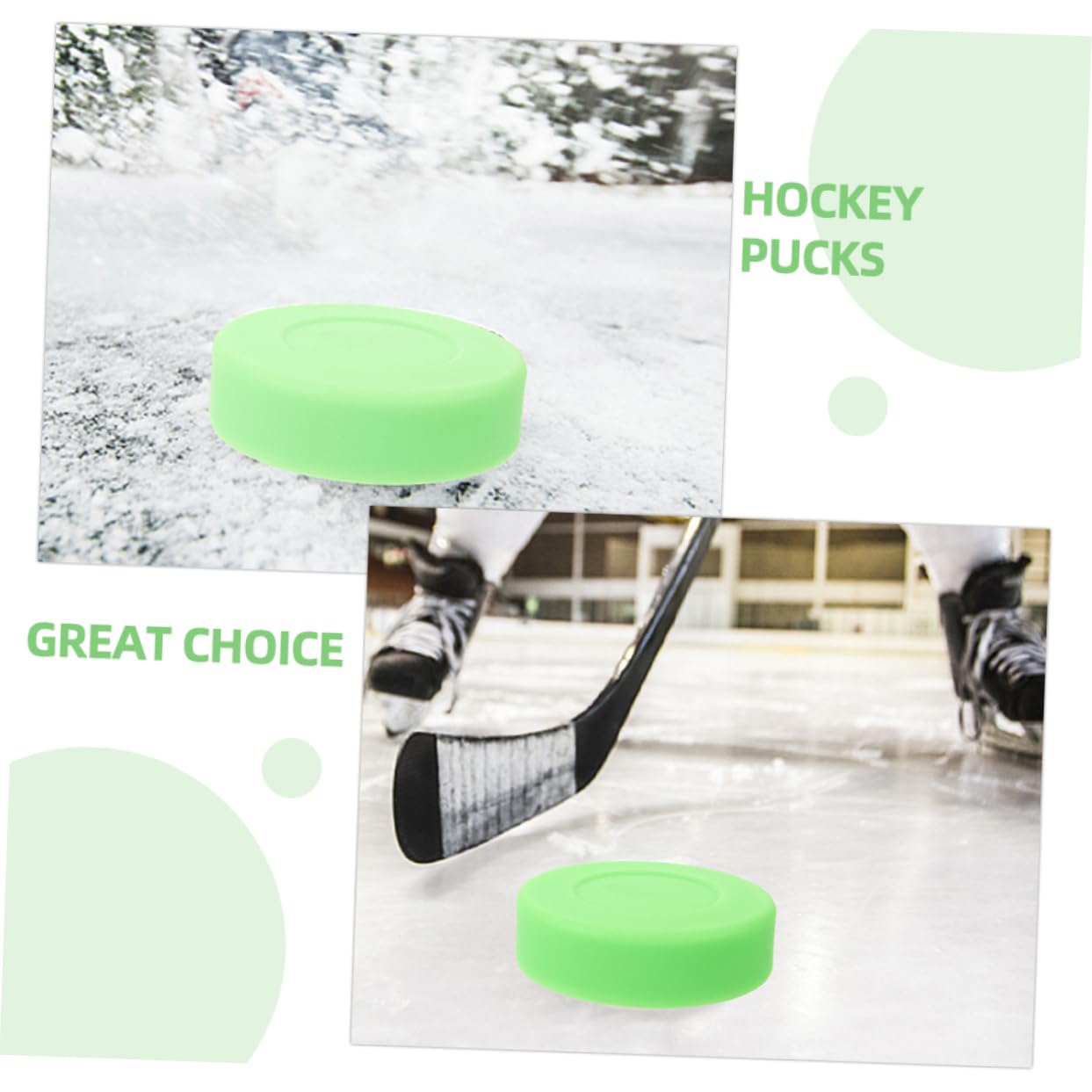 BESPORTBLE 2 Pack PVC Hockey Puck for Training Practice Ice Hockey Game Puck Replacement