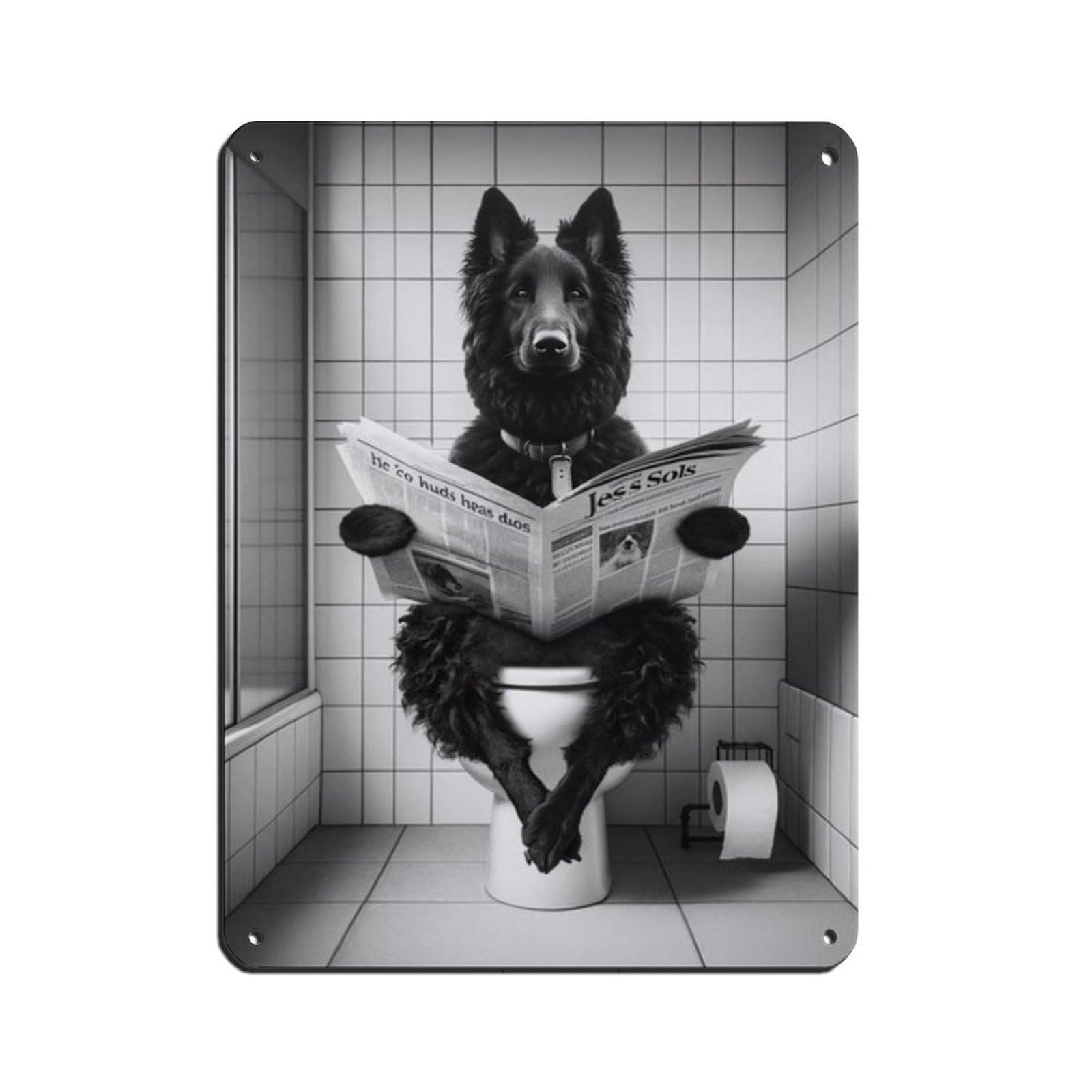 Lxwnze 30L X 40W Cm Croatian Sheepdog, Funny Bathroom Decor Retro Poster Metal Tin Sign Chic Art Retro Iron Painting Bar People Cave Cafe Family Garage Poster Wall Decoration 12X16inch(30X40cm)