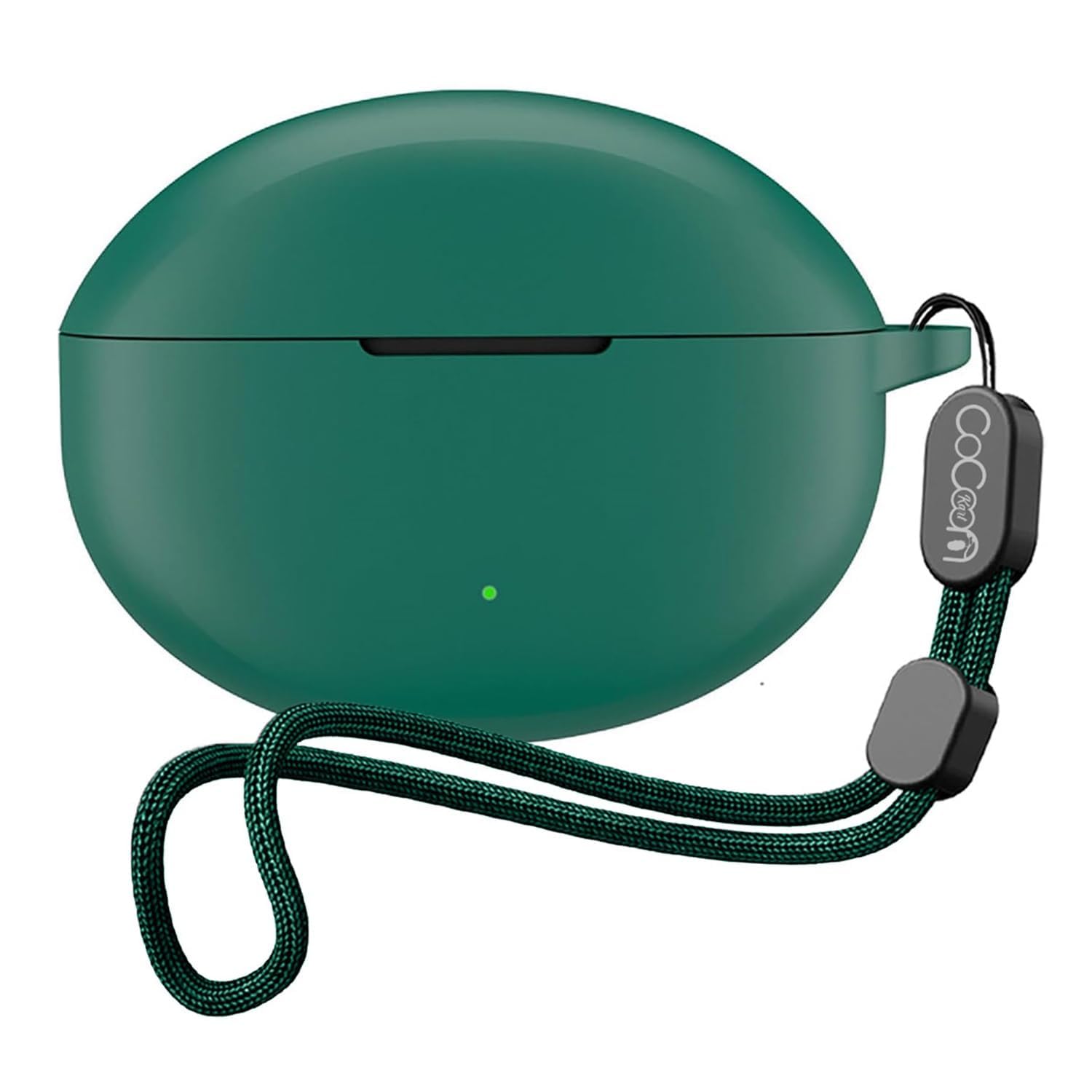 Cocoonkart Silicone Case Cover Compatible for OnePlus Nord Buds 3 | 3 Pro (Lanyard, Dark Green)