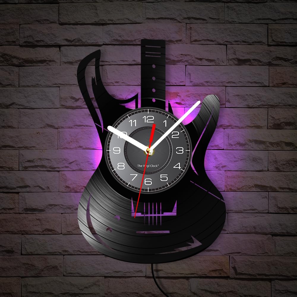 Horloge guitare lumineuse LED le cadeau idéal pour musicien et studio