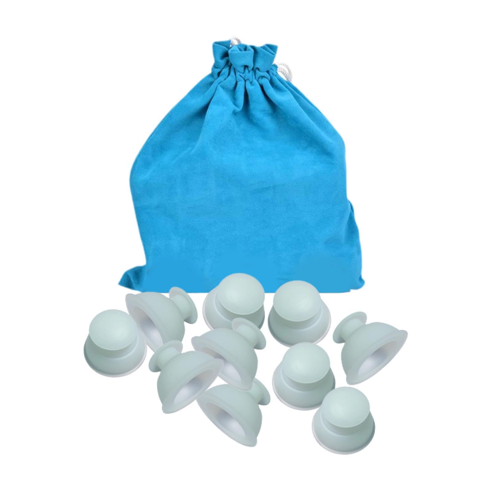 Juego de 10 Ventosas de Silicona Profesionales para Masaje con Ventosas de Vacío para Brazos, Relajación Corporal Y Espalda, Blanco
