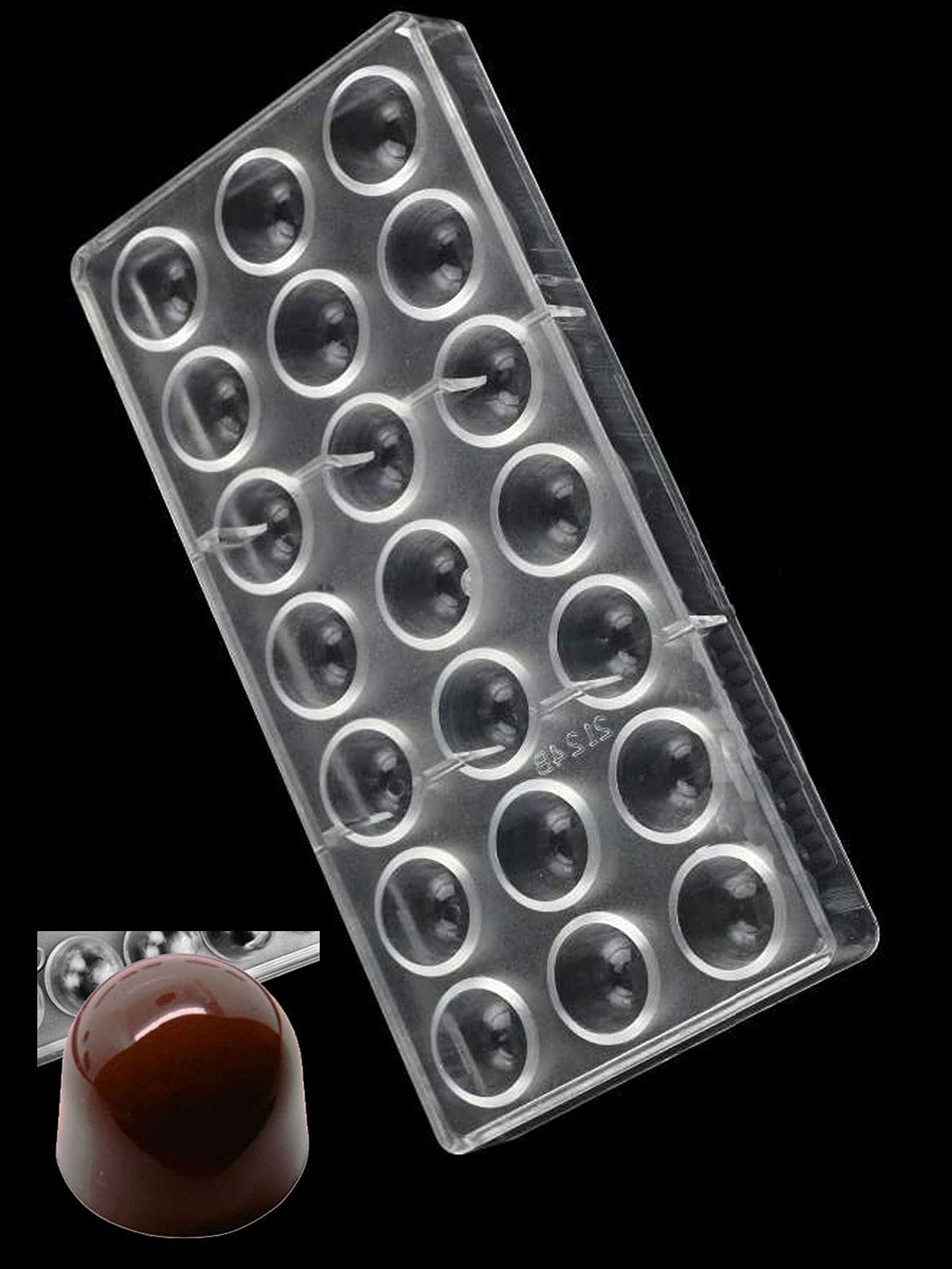 Cake Decor 21 Cavity Deep Round Dome Shaped Polycarbonate Chocolate Mould SB-2124B-image-48