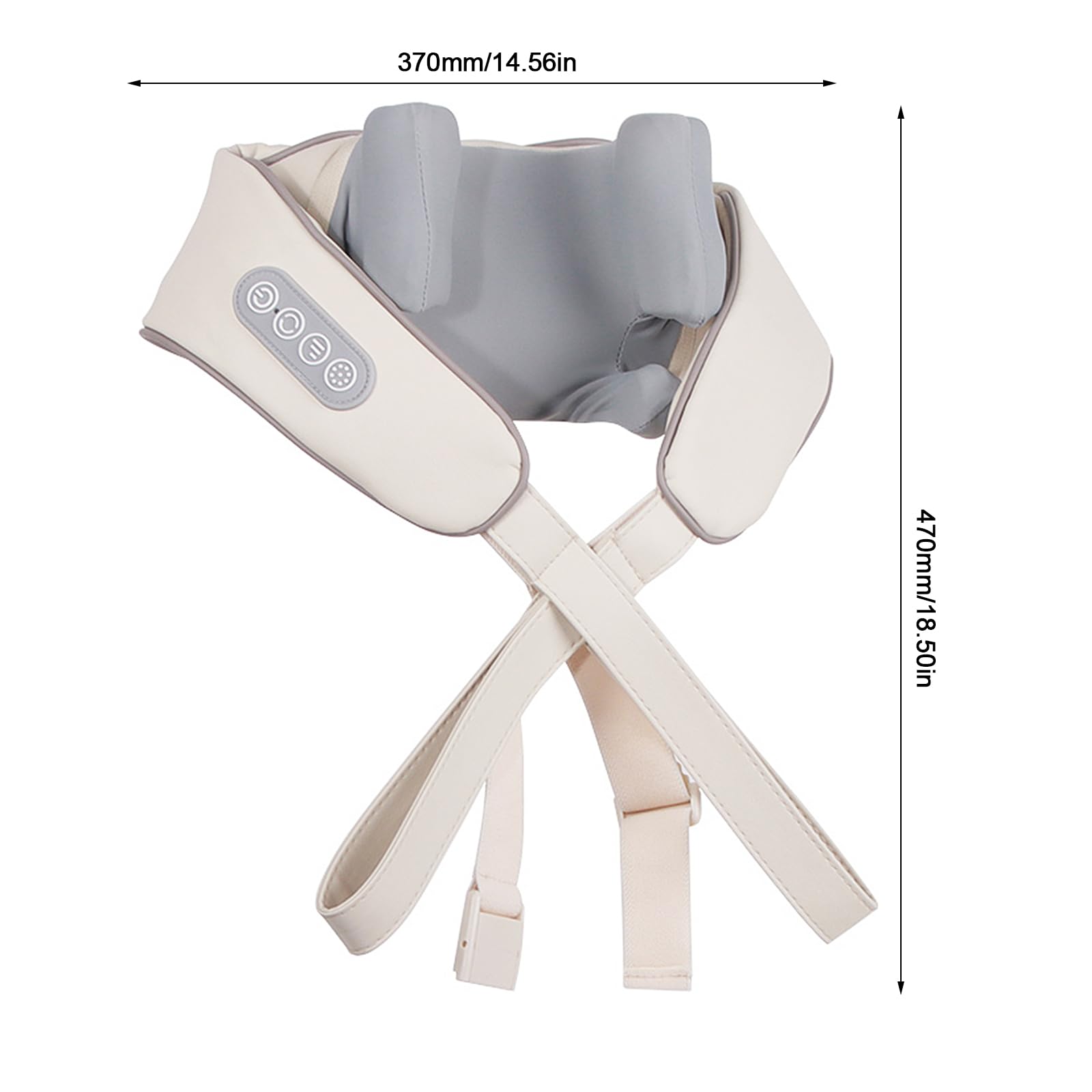 Massaggiatore per spalle e collo con calore, massaggiatore Shiatsu con massaggio 6D di tessuti profondi, con 6 testine massaggianti in silicone, massaggiatori elettrici per schiena, gambe