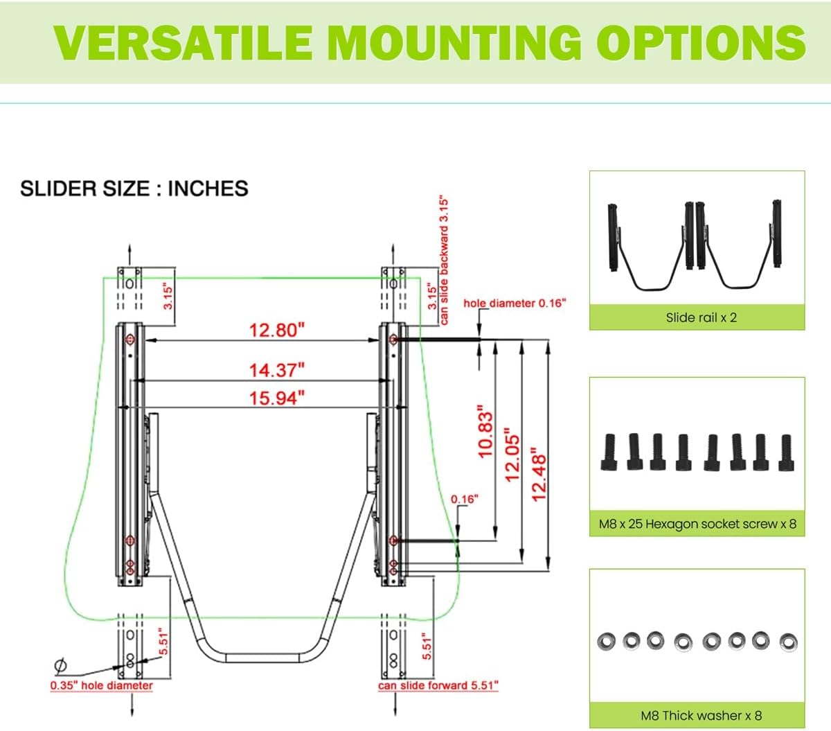 Universal Pairs of Racing Seat with Dual Sliders, PU Leather Front+Carbon Leather Back Reclinable Bucket Seat, Black+Red Stitch