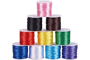 PH PandaHall 100 Yards 2mm Satin Rattail Cord for Jewelry Making