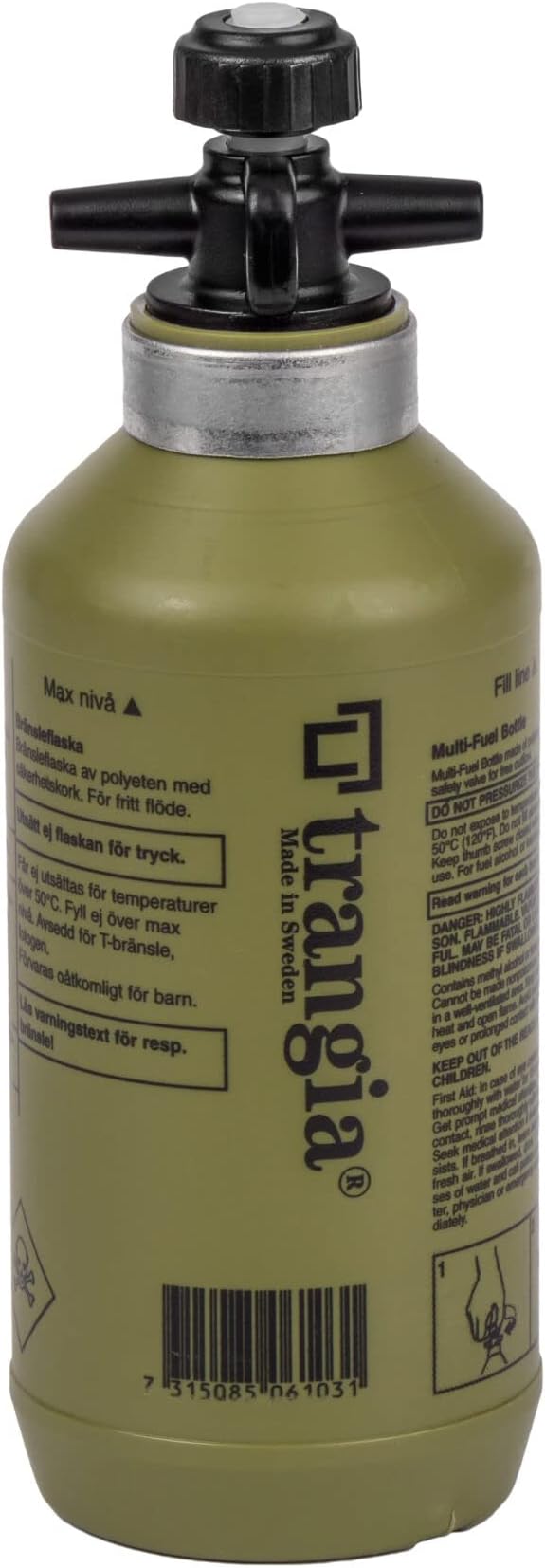 Trangia 0.3 Litre Fuel Bottle with Safety Valve for Liquid Fuel Camping Stove (Bottle is empty inside)