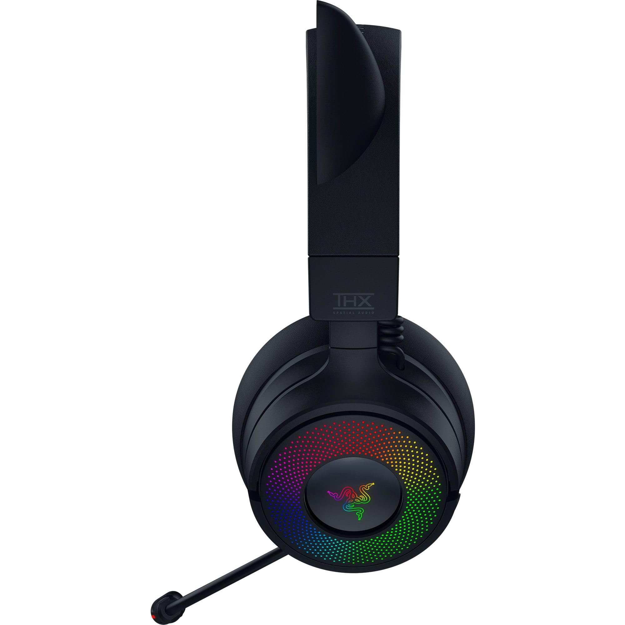Razer Kraken Kitty V3 Pro – bezprzewodowy zestaw słuchawkowy RGB Kitty do gier – reaktywne uszy kota do streamowania – Triforce 40 mm Przetwornik – Hyperspeed Wireless i Bluetooth | Czarny