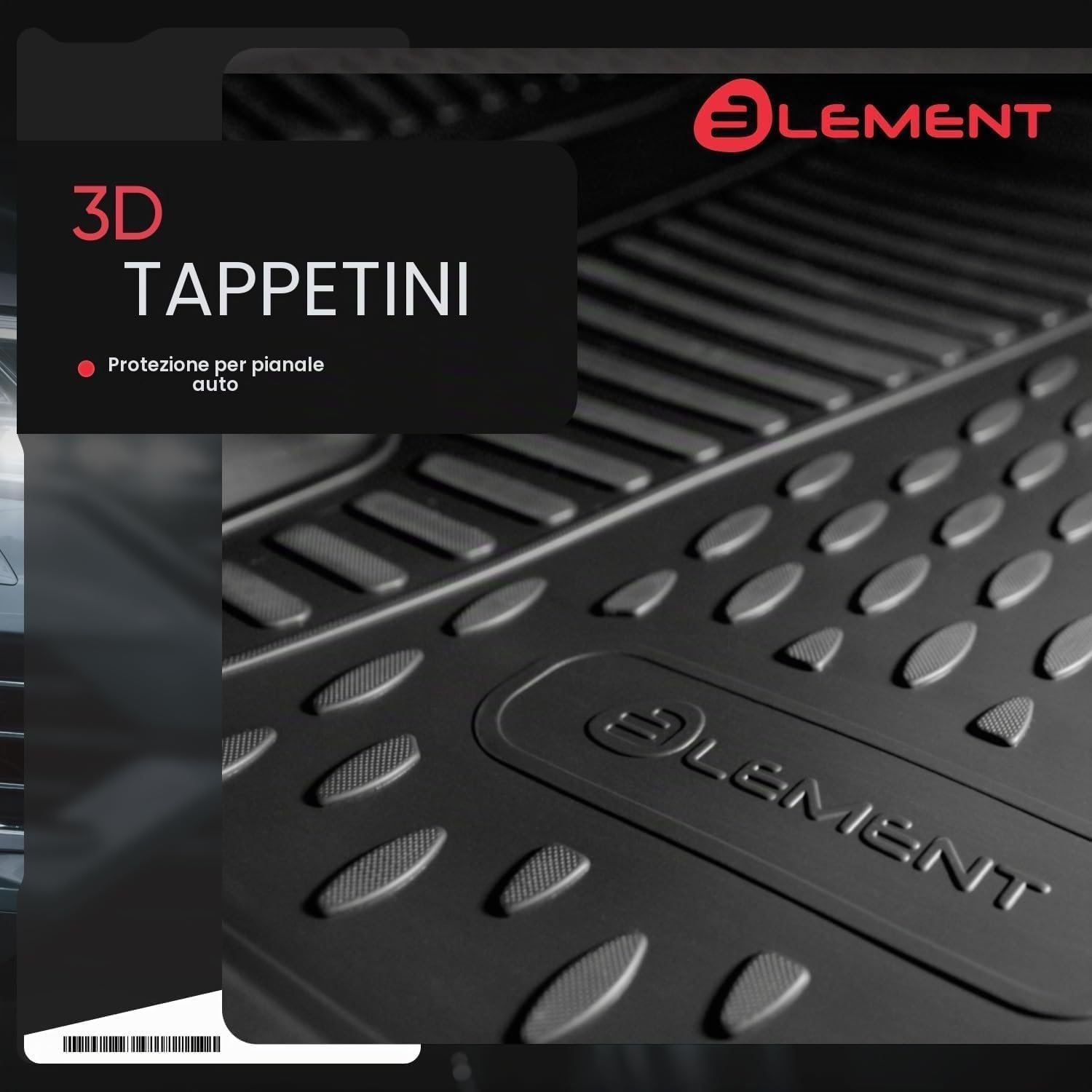 Element - Set di tappetini in gomma 3D adatti per Jeep Avenger | 2023 – oggi, 100% su misura, tappetini in gomma per auto, tappetini in gomma per auto