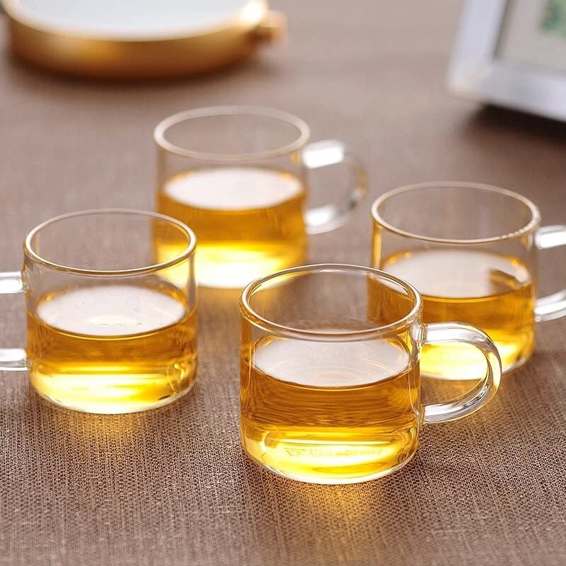 MZP Italian Premium Tea up Glass Tea up Set of 6 Transparent Cup Set for Home and Office Cup Set for Tea Coffee Green Tea 150 ml Glass Cup Set 2
