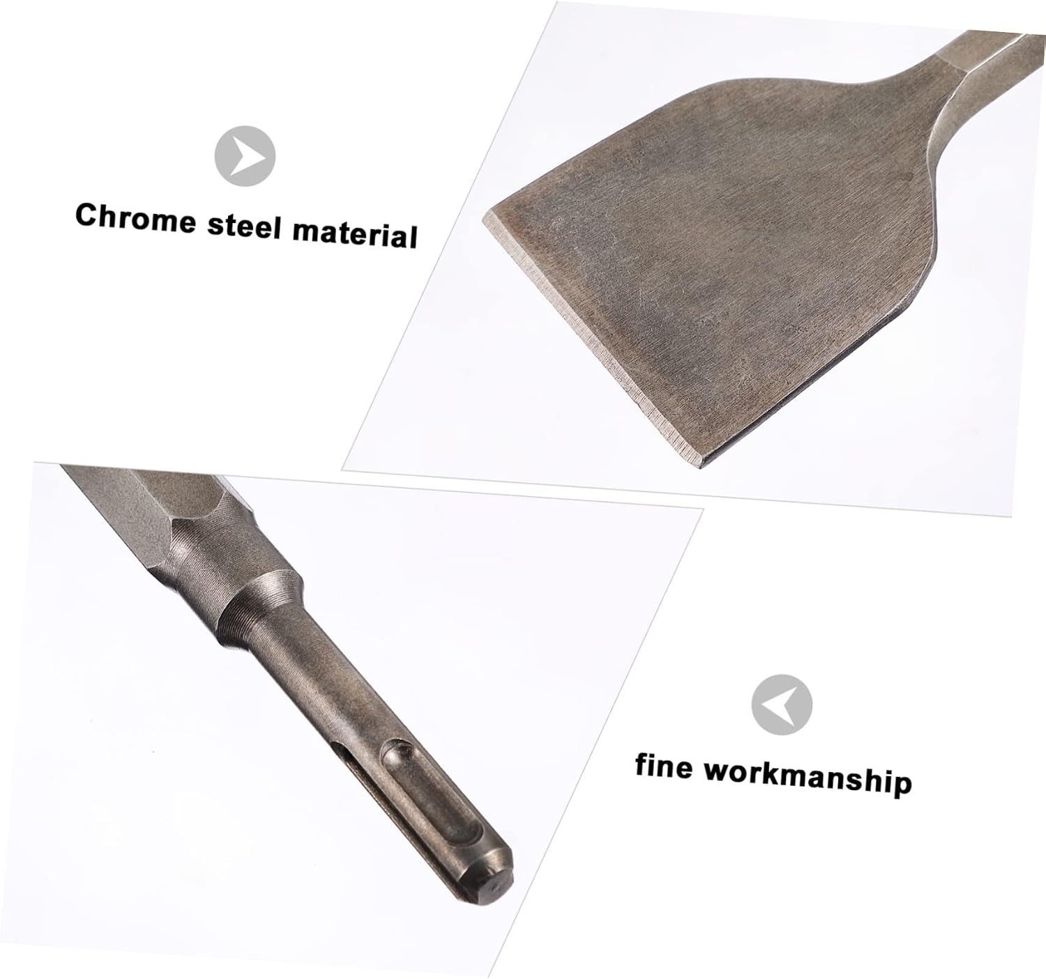 Angled Chisel for Tile Removal Floor Scraper for Thinset Adhesive and Concrete Durable and Easy to Use Compatible with Rotary Hammer Tools