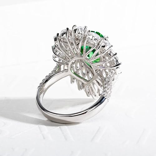 Miniatura 7 de 4CT-7CT Cubic Zirconia Cocktail Rings Pear CutHeart CutRadiant Cut 5A Grade Simulated Diamond CZ Statement Engagement Promise Ring for Women