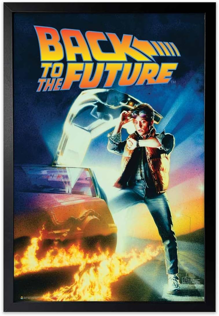 Back to the Future - Movie Poster - Officially Licensed - 24" x 36" with Frame Black Color